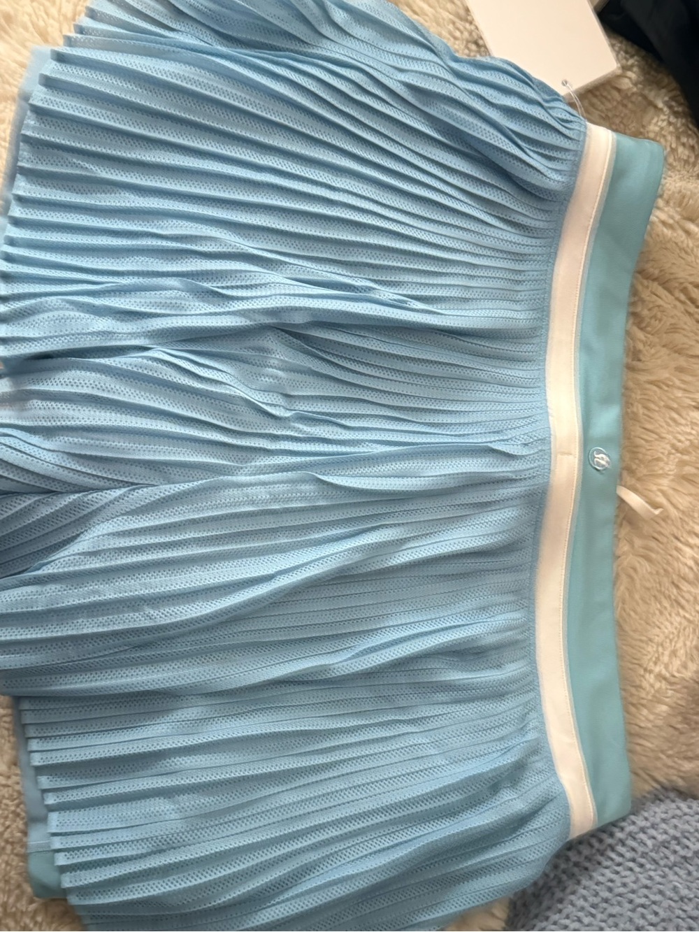lululemon athletica Light Blue Pleated Skirt with White Band